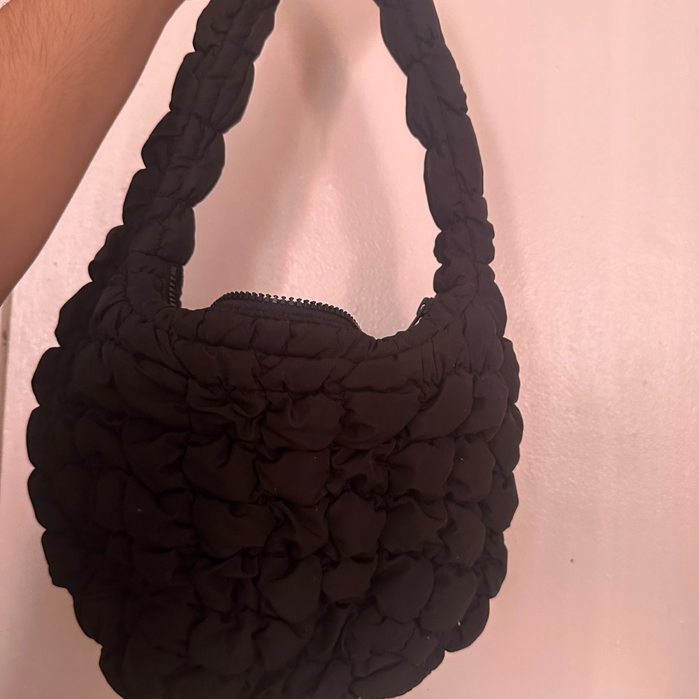 COS Black Textured Shoulder Bag